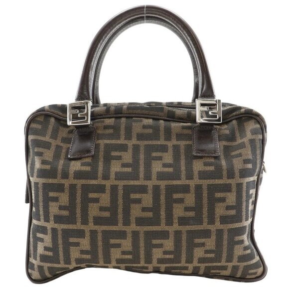 FENDI Zucca Handbag Brown Nylon canvas Women - Picture 1 of 12